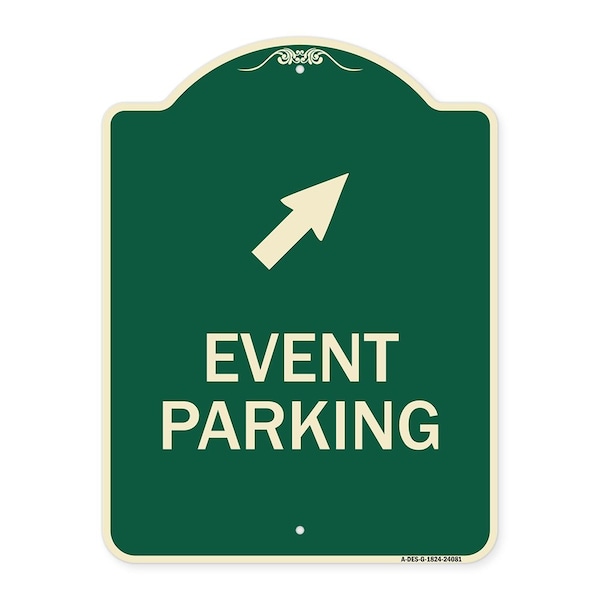 Signmission Event Parking Up Right Arrow Symbol Heavy-Gauge Aluminum Architectural Sign, 24" x 18", G-1824-24081 A-DES-G-1824-24081 - main